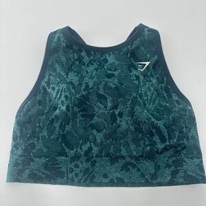 Gymshark Adapt Camo Seamless Sports Bra Green Size Small Crossover Strappy Back